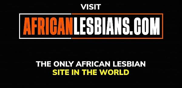  Retro ebony lesbians sex toy fun